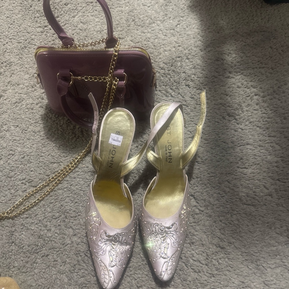 St. John Women's Lavender Embellished Heels